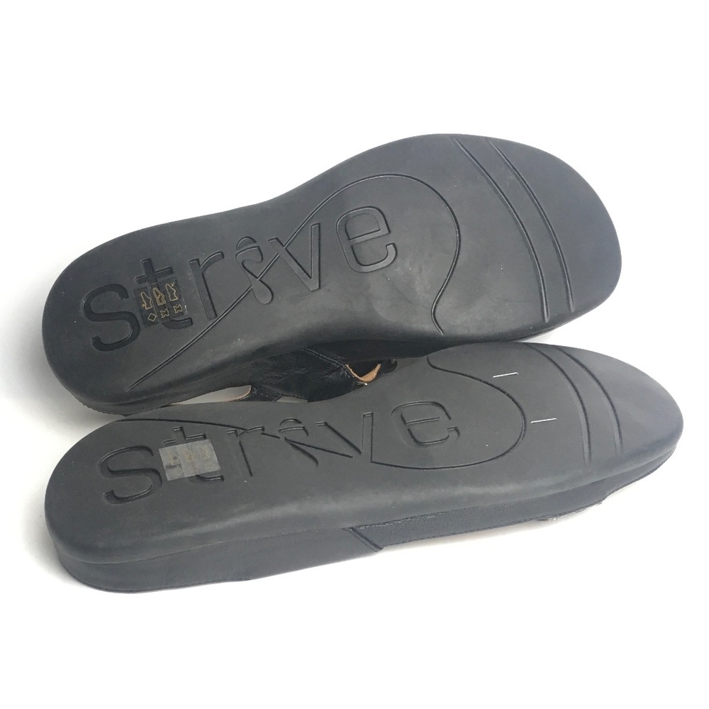 Strive Kona Leather Adjustable Orthotic Sandals Black Snake Metallic US 11.5 12 - Picture 4 of 6